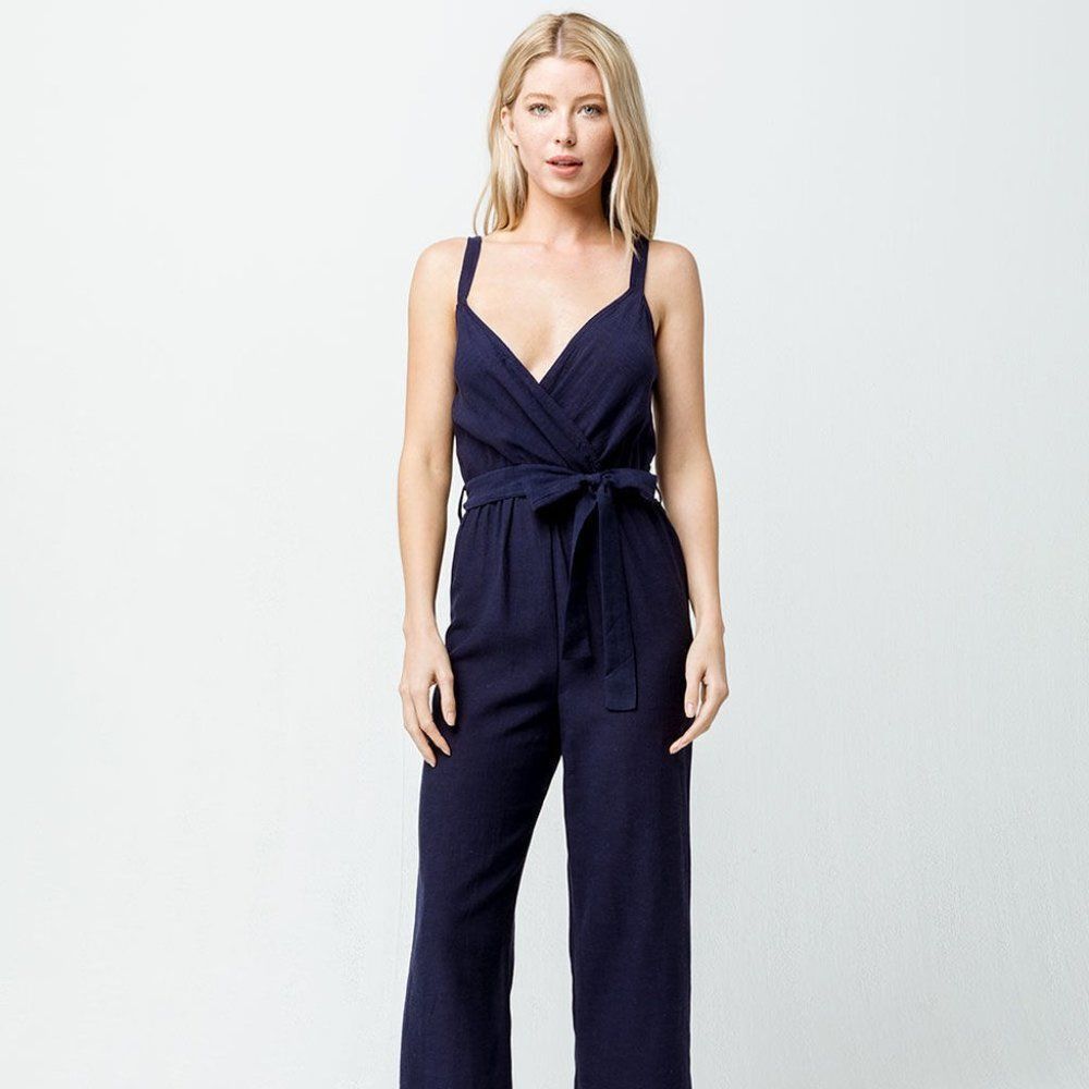 Ivy + Main Solid Belted Jumpsuit